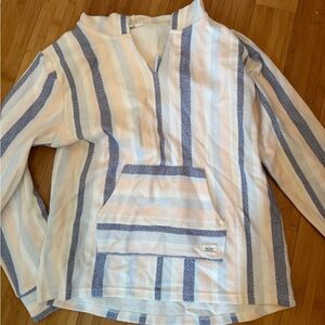 Roxy Striped Hoodie - Blue and White